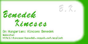 benedek kincses business card